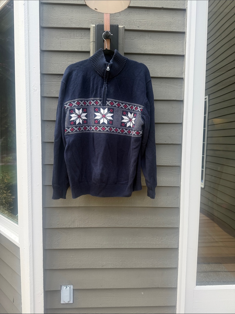 Navy Half-Zip Fair Isle Sweater